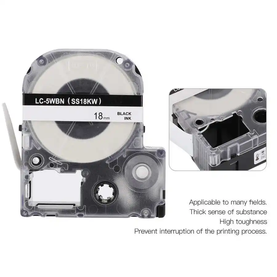 Термопечатная лента школьные принадлежности черный на белом 18 мм для King JIM/EPSON Label