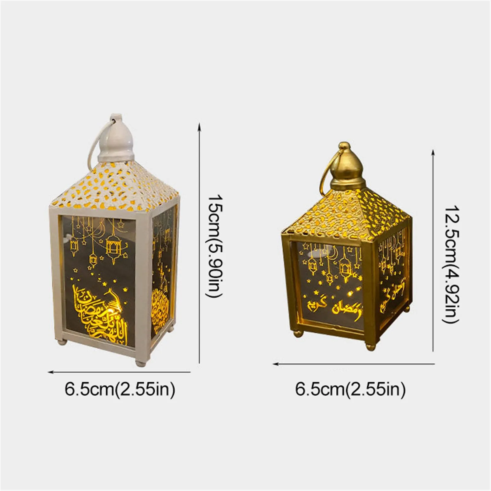 

Ramadan Led Lights Hanging Lanterns Lantern Eid Mubarak Festival Warm Light Lamp Decoration Iron Crafts Decor Night Light