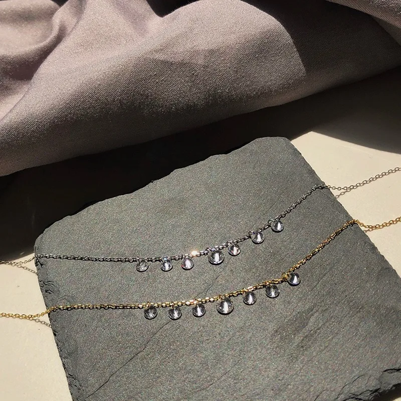 Браслет на ногу Leouerry для женщин из серебра 925 пробы с блестящим цирконием |