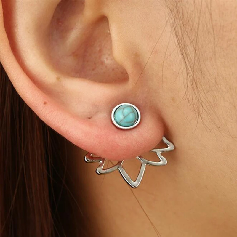 Tocona трендовый натуральный камень серьги золотого и серебряного цвета сплав с