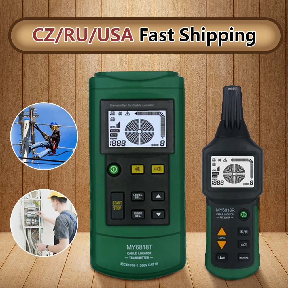 

MY6818 Professional Cable Tester AC/DC 12-400V Tracker Finder Wire Short Circuit Breaker Fault Detector