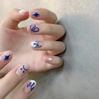 Накладные ногти, съемные, летние, с круглой головкойна шпильках, 24 шт.кор.