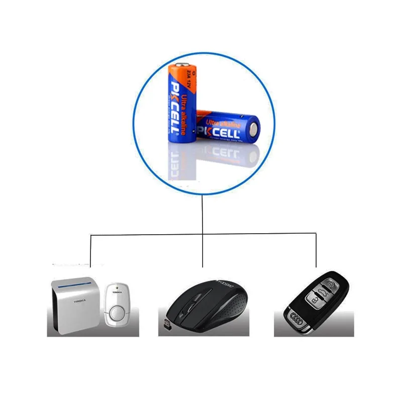 Набор щелочных батарей PKCELL 23a 5 шт. 12 В 8F10R 8LR23 8LR932 CA20 K23A L1028 23A 21/23 A23 первичная и сухая