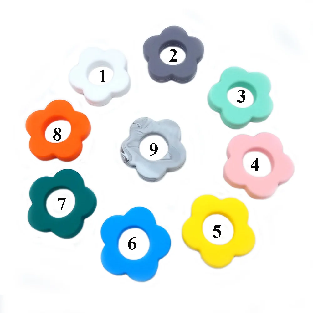

Silicone Flower Beads Loose Silicone Beads BPA Free Food Grade DIY For Baby Chew Toy Teething Necklace Making C0942H
