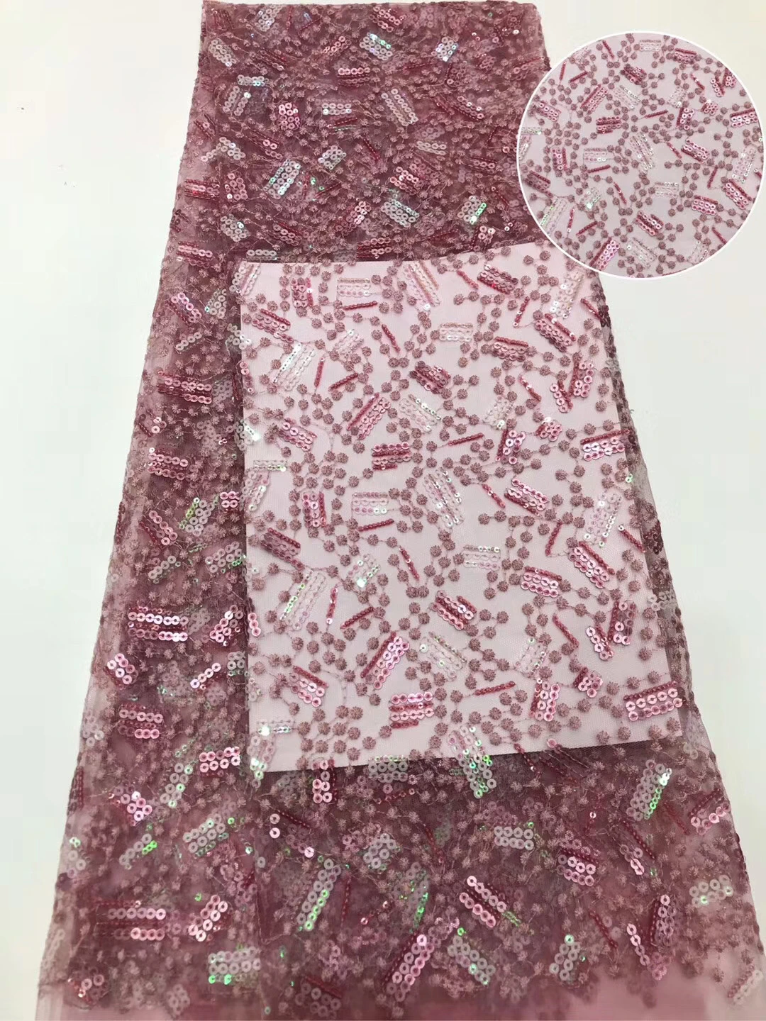 

African sequin lace fabric embroidery Nigeria lace fabric French lace fabric clothes ZX3788