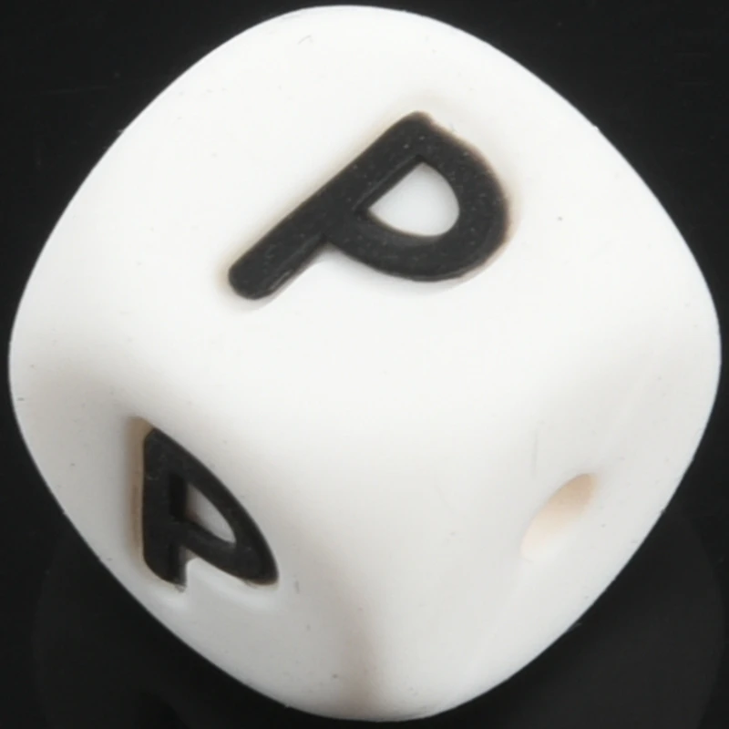 

100Pc/Bag Silicone Letter Beads For Insert Name On Pacifier Chain Clips 12Mm Chewing Alphabet Beads For Baby Necklace Teethers