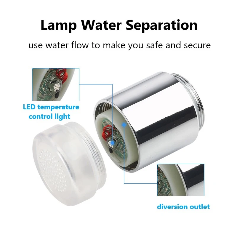 

LED Water Faucet Accessories Temperature Sensing Glow Colorful Tap Nozzle For Bathroom Kitchen Head Light 3 Colors 7 Colors