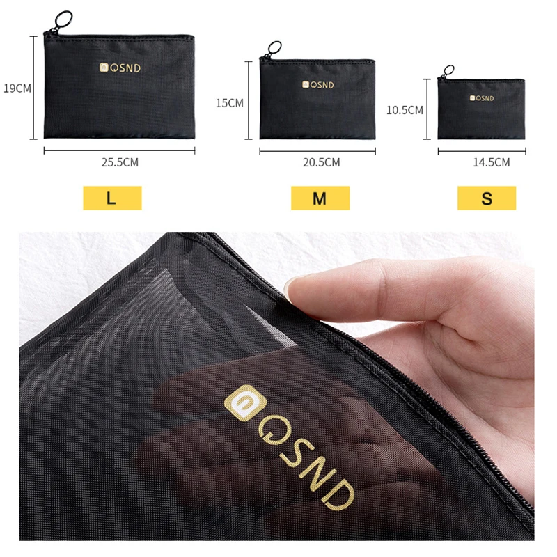 

Nylon Mesh Travel Wash Bag Portable Cosmetic Organizer Designer Luxury Durable Makeup Bags for Men&Women Toiletry Zipper Pouch