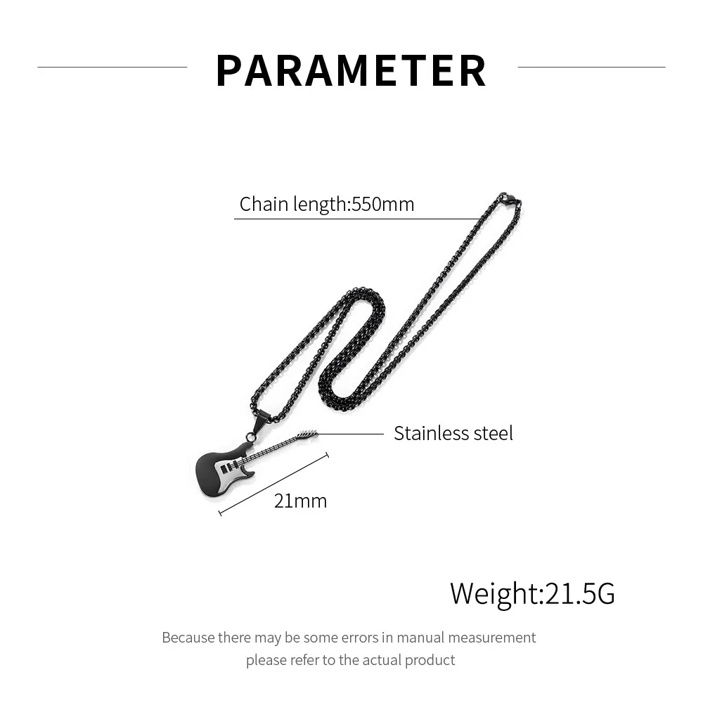 Цепочка с кулоном в виде мини-гитары нержавеющая сталь | Украшения и аксессуары