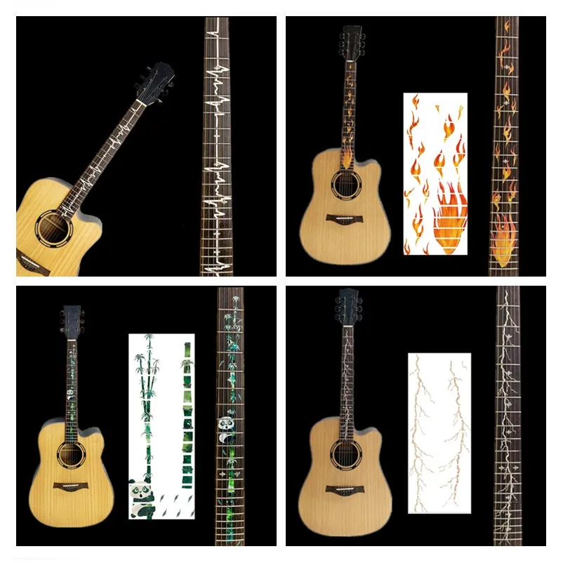 neue kreuz inlay decals griffbrett aufkleber für elektrische akustische gitarre bass ultra dünne aufkleber guitarra zubehör 21 arten fr