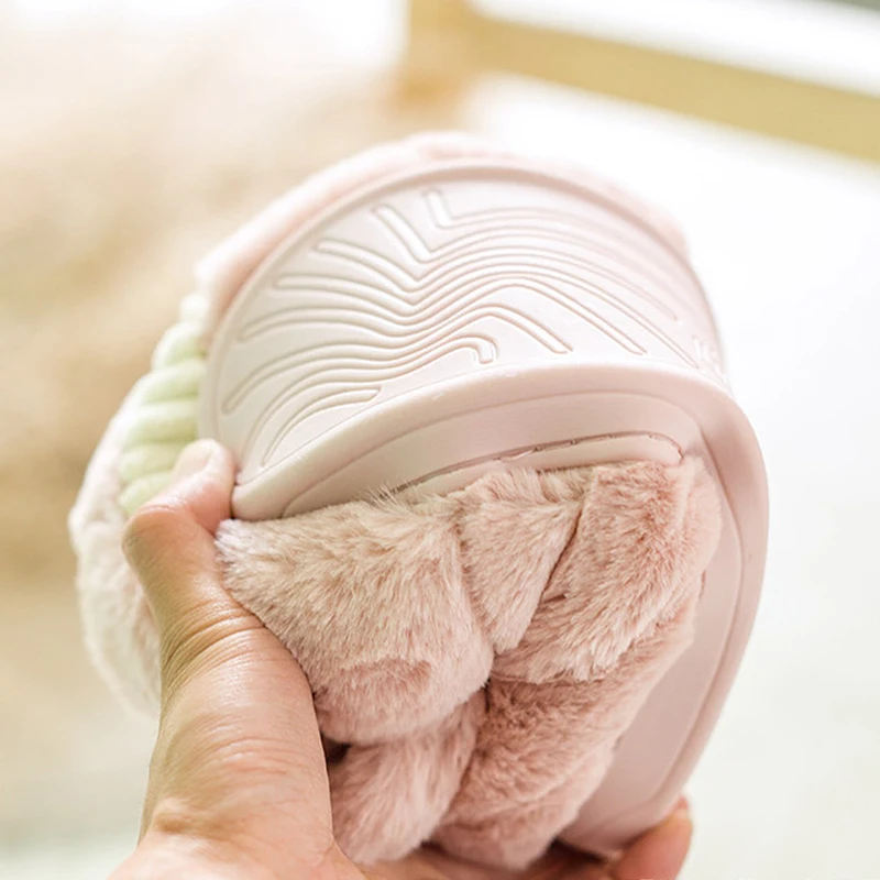 Women's Slippers for Home Winter Warm Plush Fur Slippers Lovely Cartoon Bedroom Slippers Women Indoor Bedroom Female Shoes