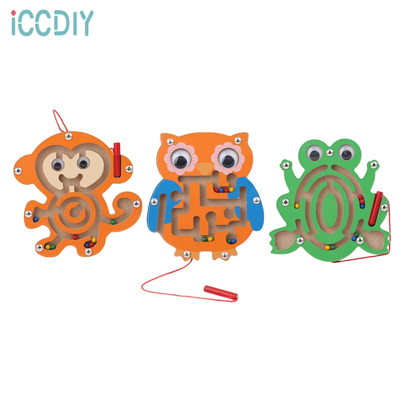 

Children's Educational Toys Magnetic Pen Walking Maze Animal Track Wood Early Education Parent Child Intelligence Games