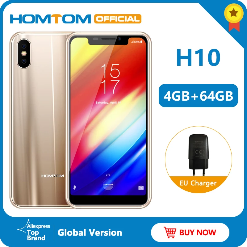 Оригинальная версия HOMTOM H10 5 85 &quotAndroid 8.1MTK6750T восьмиядерный смартфон разблокировка