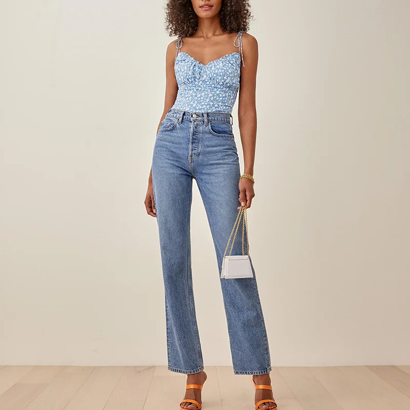 

Unique Sky Blue Flora Cropped Tops Corset Top Women Summer Sleeveless Tank Top Sexy Casual Streetwear Y2k Crop Top Polyester