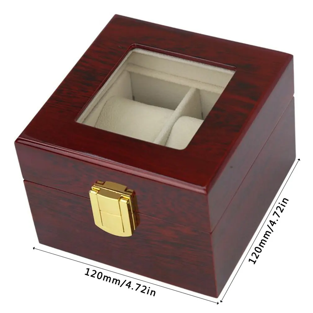 

New 2/3/5/6/10/12 Slots Watch Box Storage With Red Black Wooden Glass Case Bracelet Display Casket Watches Holder Casket