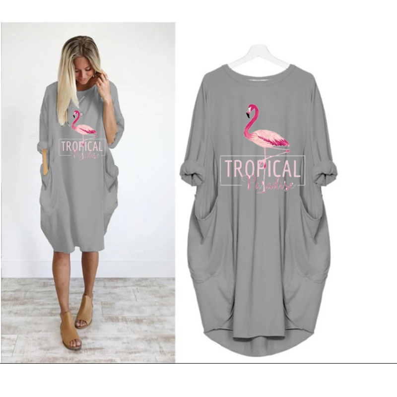 ENXI/платья для беременных с принтом Красного коронованного журавля платье