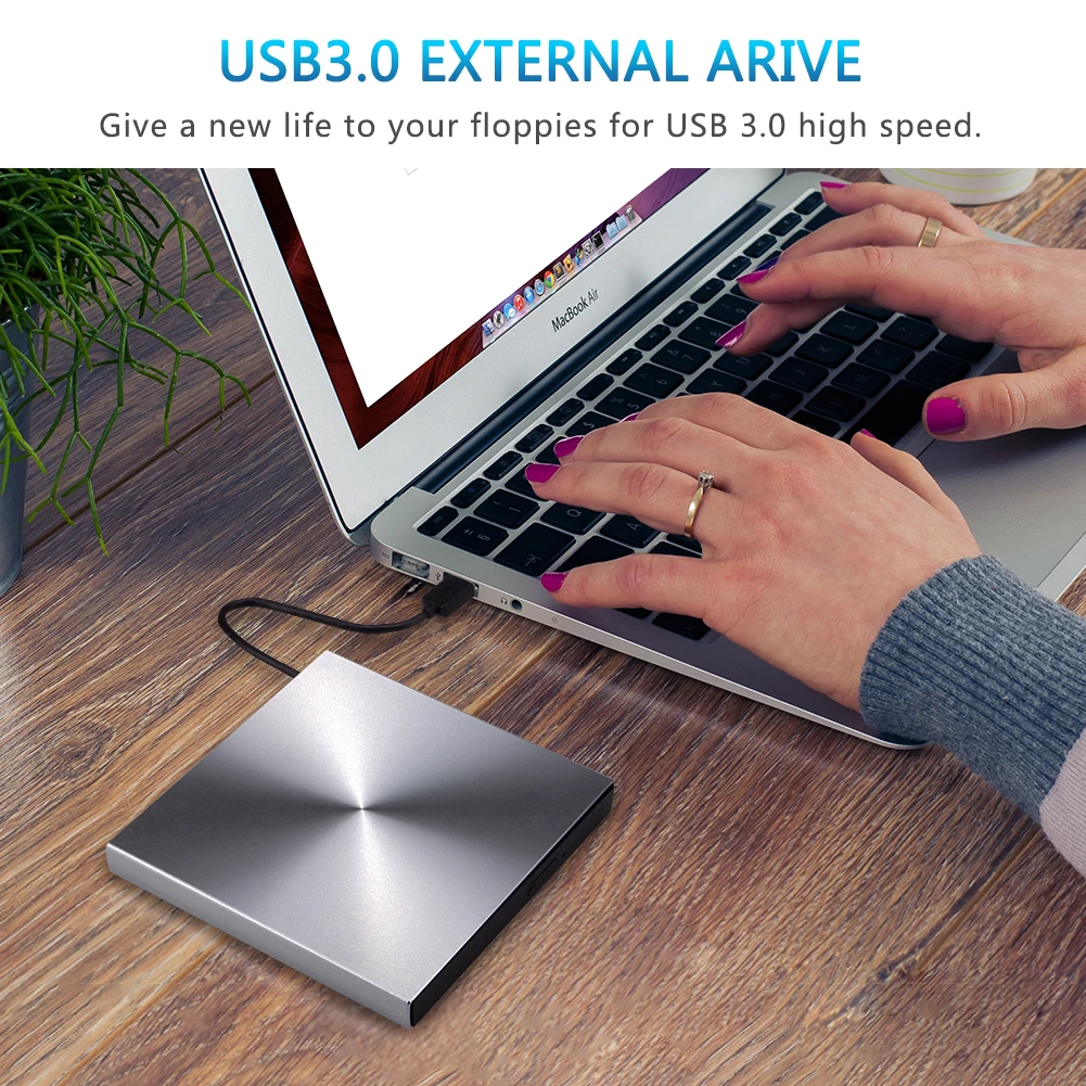 Внешний DVD рекордер YiYaYo USB 3 0 из алюминиевого сплава записывающее устройство