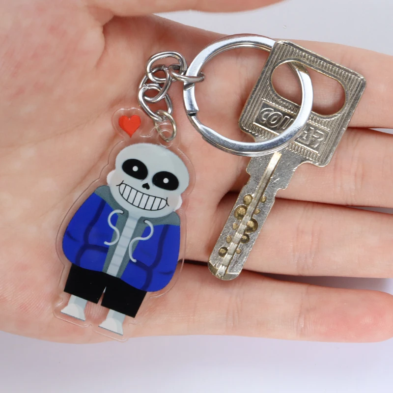 Акриловый брелок для ключей с рисунком черепа из аниме Undertale Sans аксессуары