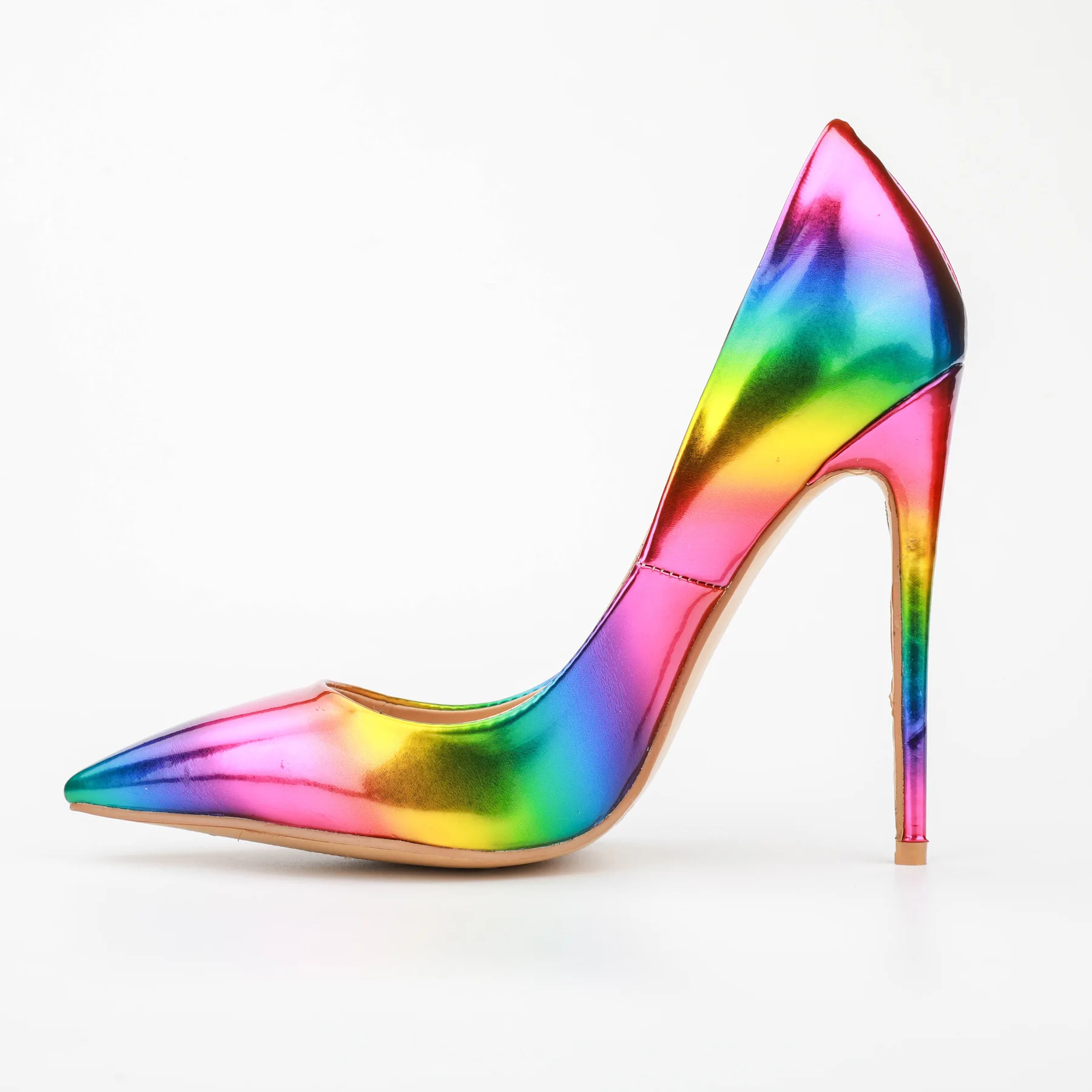 

Rainbow gradient thin heel high heels women's shoes fashion shoes large size 50