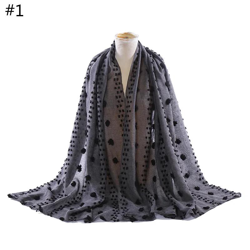 

Rayon Solid Tassel Women's Scarf Fashion New Cotton Ball Shawl Headtie