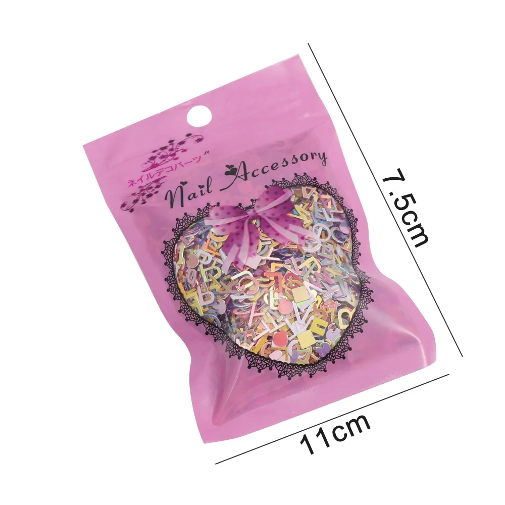 Доставка производится в течение 15 г влейте Цвет Алфавит блеск для ногтей Mix