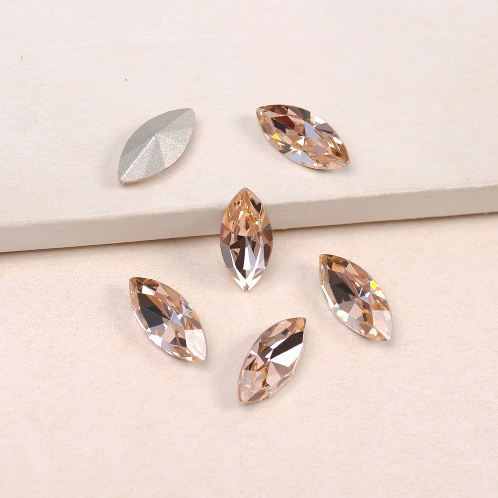 

Light Peach 4200 Strass Glass Rhinestones Sew On Rhinestones For Needlework DIY Stones Crystals Sewing On Clothes Wedding Dress