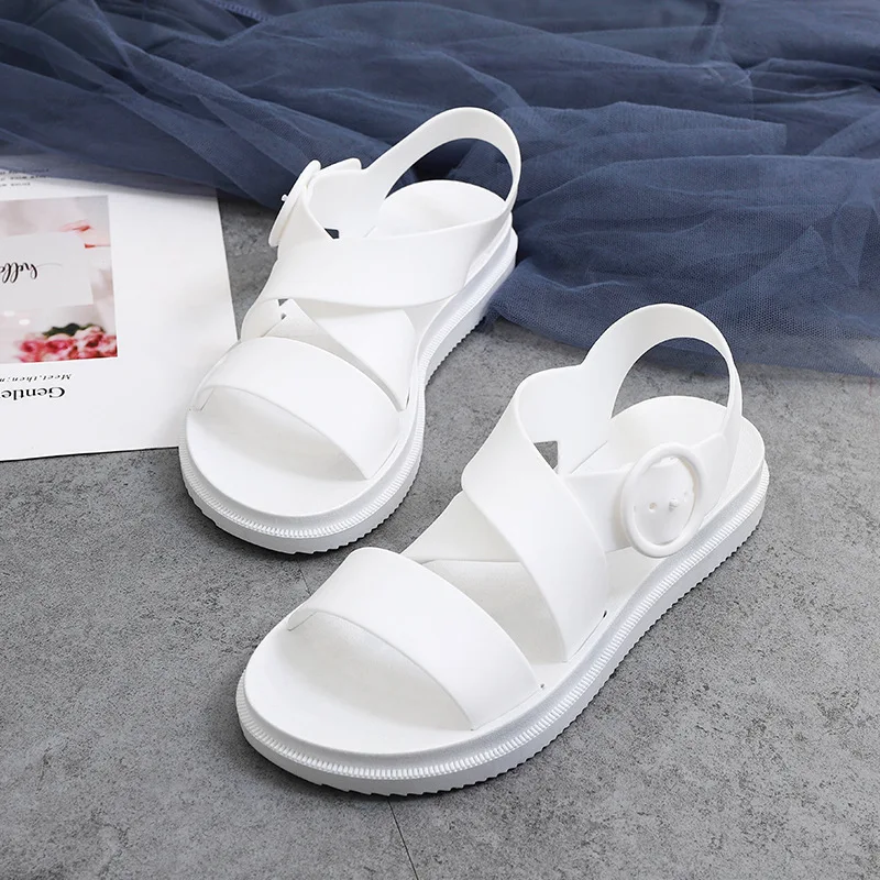 

Flat Sandals Women Shoes Gladiator Open Toe Buckle Soft EJelly Sandals Female Casual Flat Platform Beach Shoes