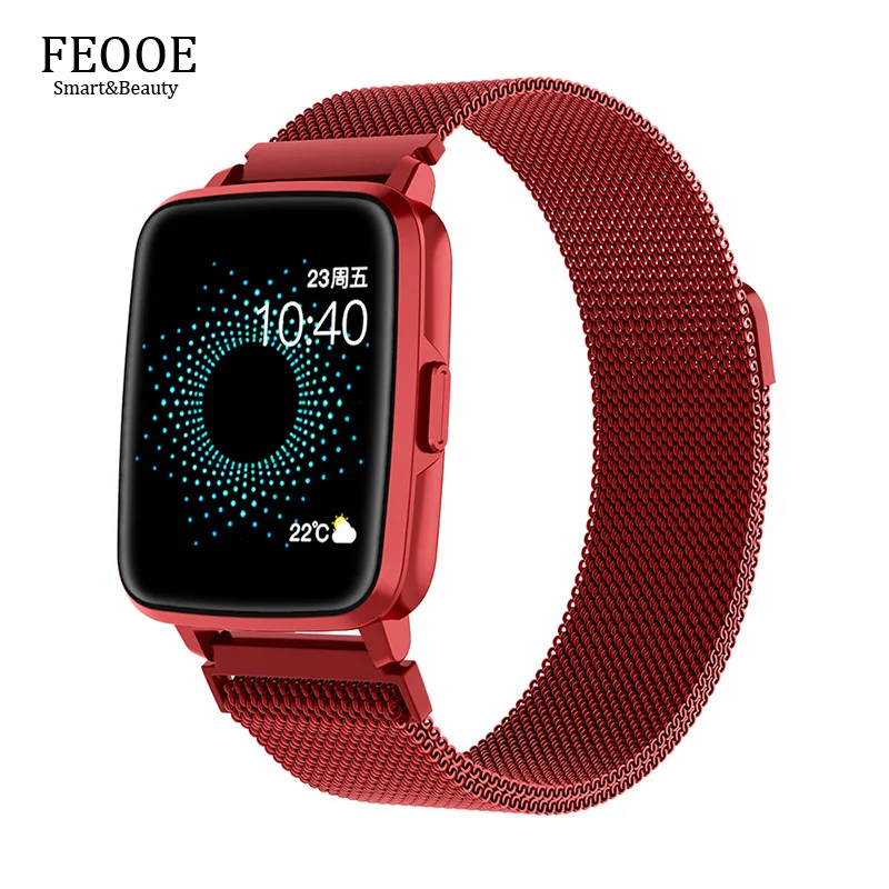 

FEOOE Smart Watch Bluetooth Call Body Temperature Heart Rate Sports Watch Smart Bracelet Issued Red Smart GT