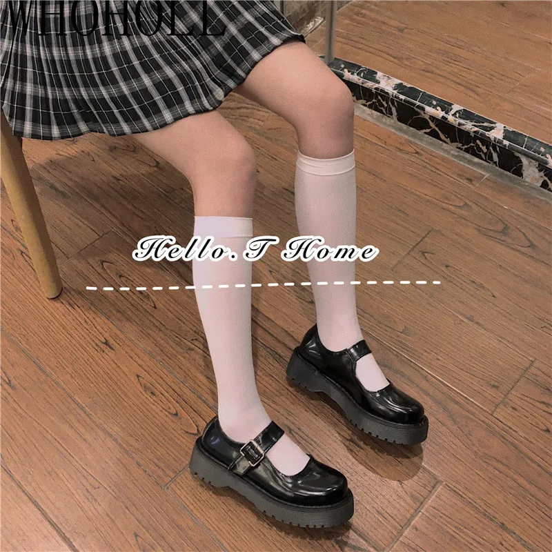 

Patent Leather Mary Jane Shoes for Women 2020 Autumn Chunky Platform Ankle Strap Pumps Woman Thick Bottom Lolita Shoes