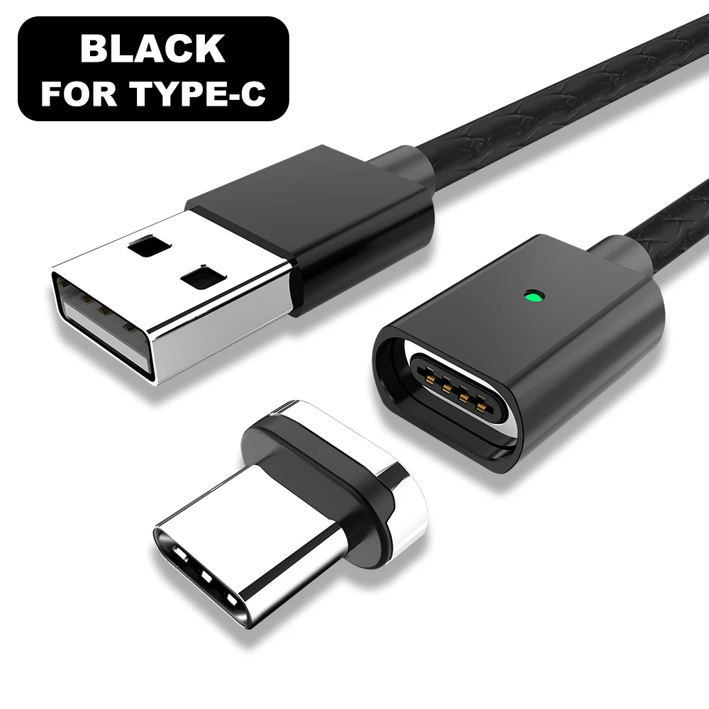 Black For Type C Vanniso 1 м 2 м микро USB кабель Магнитный кабель для iphone 3A Быстрая зарядка usb type C мобильный телефон быстрое зарядное устройство магнитный кабель для передачи данных - Цвет: Black For Type C