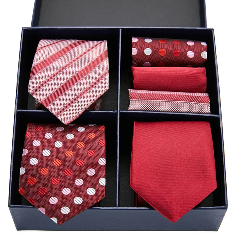 

Классические галстуки 7,5 см для мужчин, 100% Шелковый галстук, роскошный полосатый клетчатый деловой Набор платков и галстуков, галстук для св...
