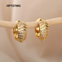 cz pave zircon piercing earrings for women gold vintage textured hoop earrings 2021 trend accessories christmas jewelry gifts