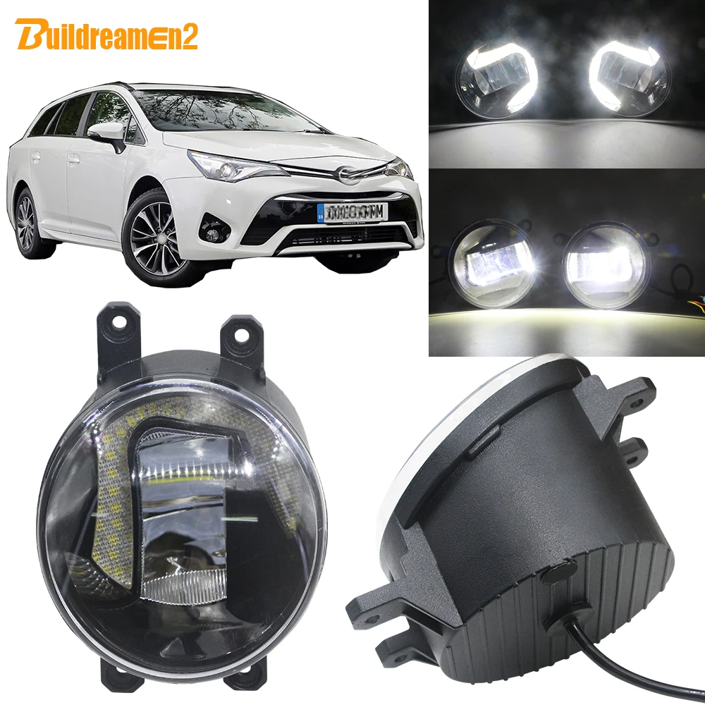 Buildreamen2 для Toyota Avensis 2015 2016 2017 2018 автомобиля 2in1 Функция светодиодный туман