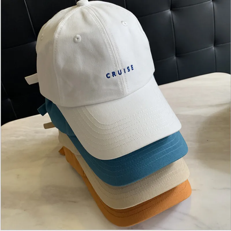 

Temperament Lake Blue ~ High-quality Cotton Soft Top Embroidery Alphabet Baseball Cap Street Sunshade Curved Brim Cap Female