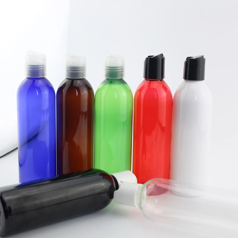 

Refillable Plastic Disc Cap Bottles For Lotion Shower Gel Skin Care And Hair Care Tools Cosmetic PET Bottle DIY Containers 250ml