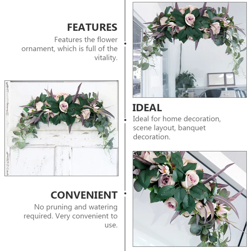 

1pc Artificial Rose Ornament Rose Door Hanging Decor Door Wedding Decoration