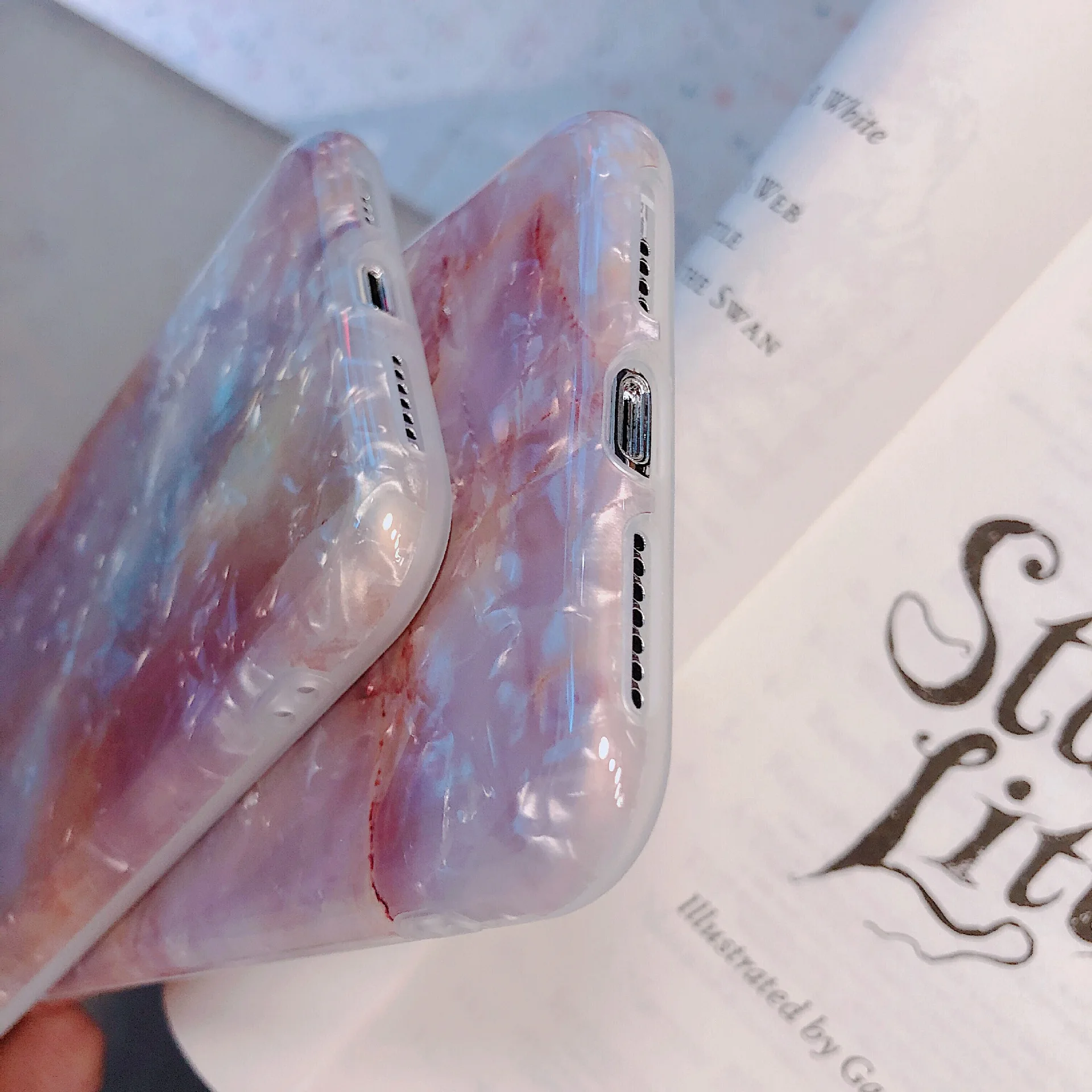 

Marble Shell Pattern Mobile Phone Shell Soft Case Drop-Resistant Phone Protective Case Case for iPhone X