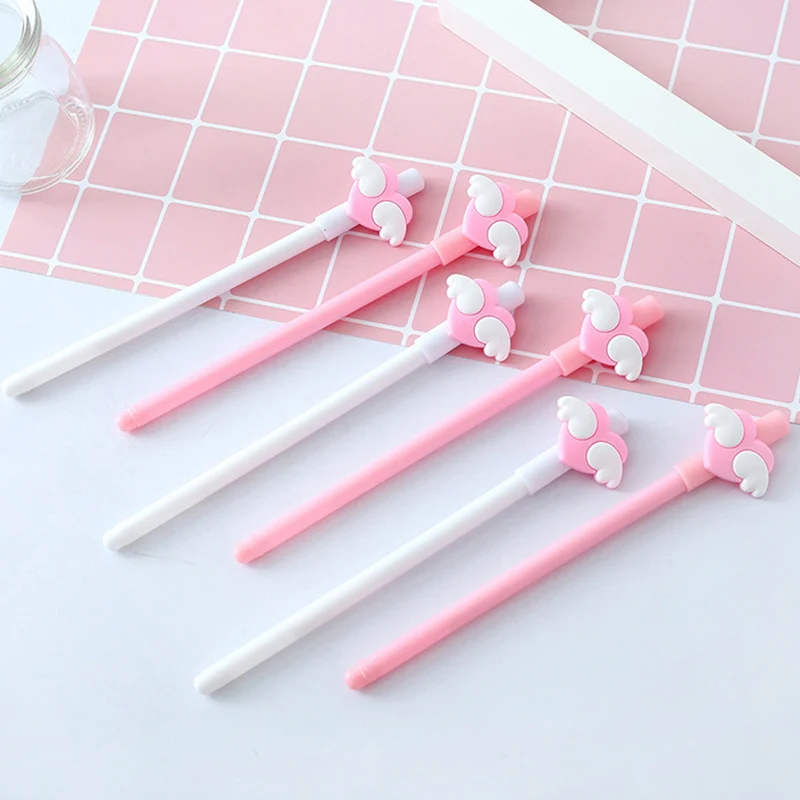 1 шт. черные чернила 0 5 мм белыми крыльями Очаровательная гель кавайные ручки