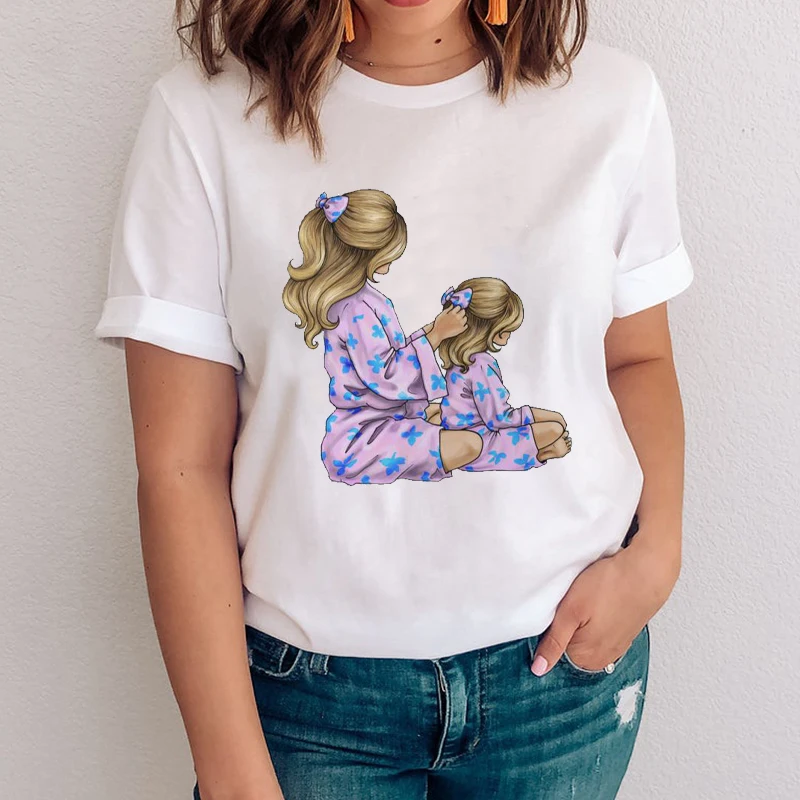 

Women Graphic Girl Daughter Fashion 90s Cute Cartoon Mom Mama Mother Clothes Tops Clothing Tees Print Female Tshirt T-Shirt