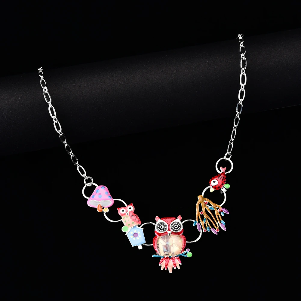 Ожерелье с совой женское эмалированное подвеской в виде птицы для девочек |
