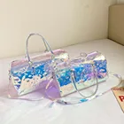 Модная Желейная Лазерная женская сумка для путешествий, фитнеса на одно плечо, диагональная портативная Водонепроницаемая спортивная сумка для плавания