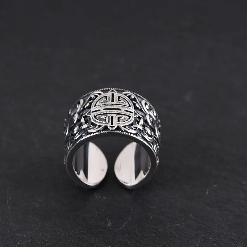 Кольцо мужское/женское однотонное из натурального серебра 925 пробы широкое с 3D