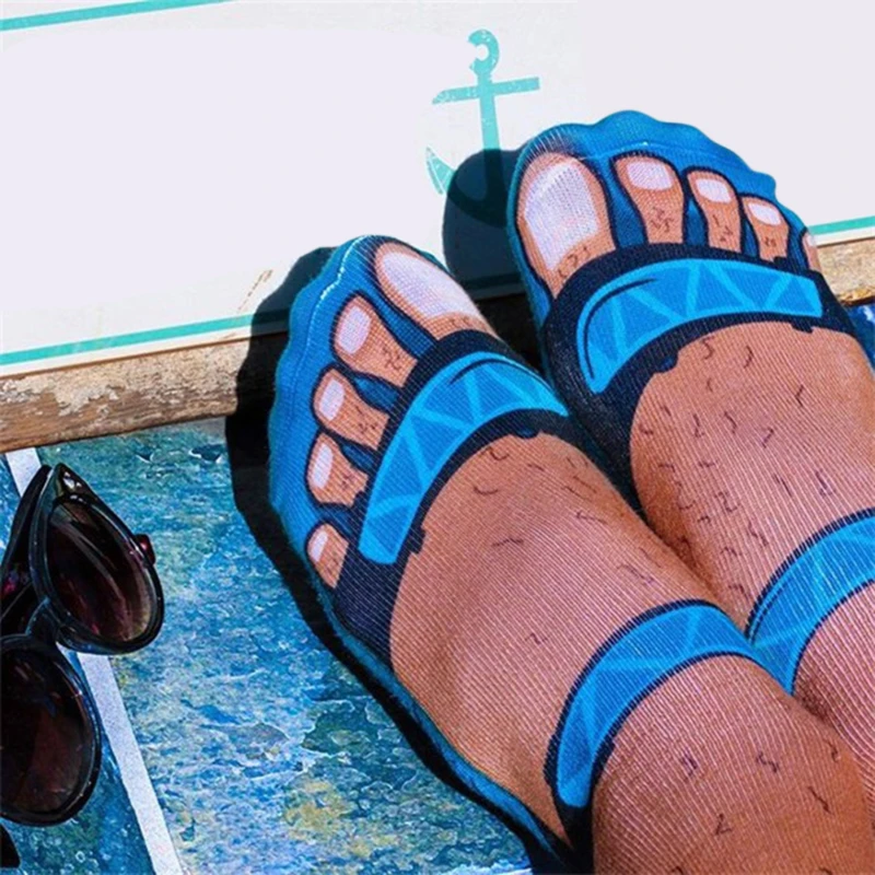 Симпатичные носки с 3D принтом ног для женщин забавные высокие женские хлопковые