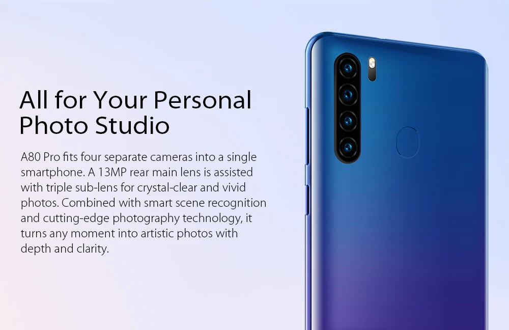 Blackview A80 Pro Quad камера заднего вида, смартфон 6,49 '', капля воды, 4 Гб+ 64 ГБ, четыре ядра, Android 9,0, глобальная версия, 4G LTE, мобильный телефон