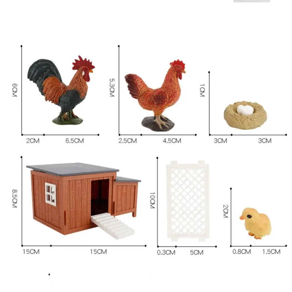 

80% Hot Sale Chicken Nest Figurine Exquisite Lovely Educational Farm House Poultry Model Figure for Gift