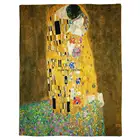 Фланелевое Одеяло Gustav Klimt The Kiss s, супермягкое уютное покрывало, теплое покрывало для путешествий, чехол на диван