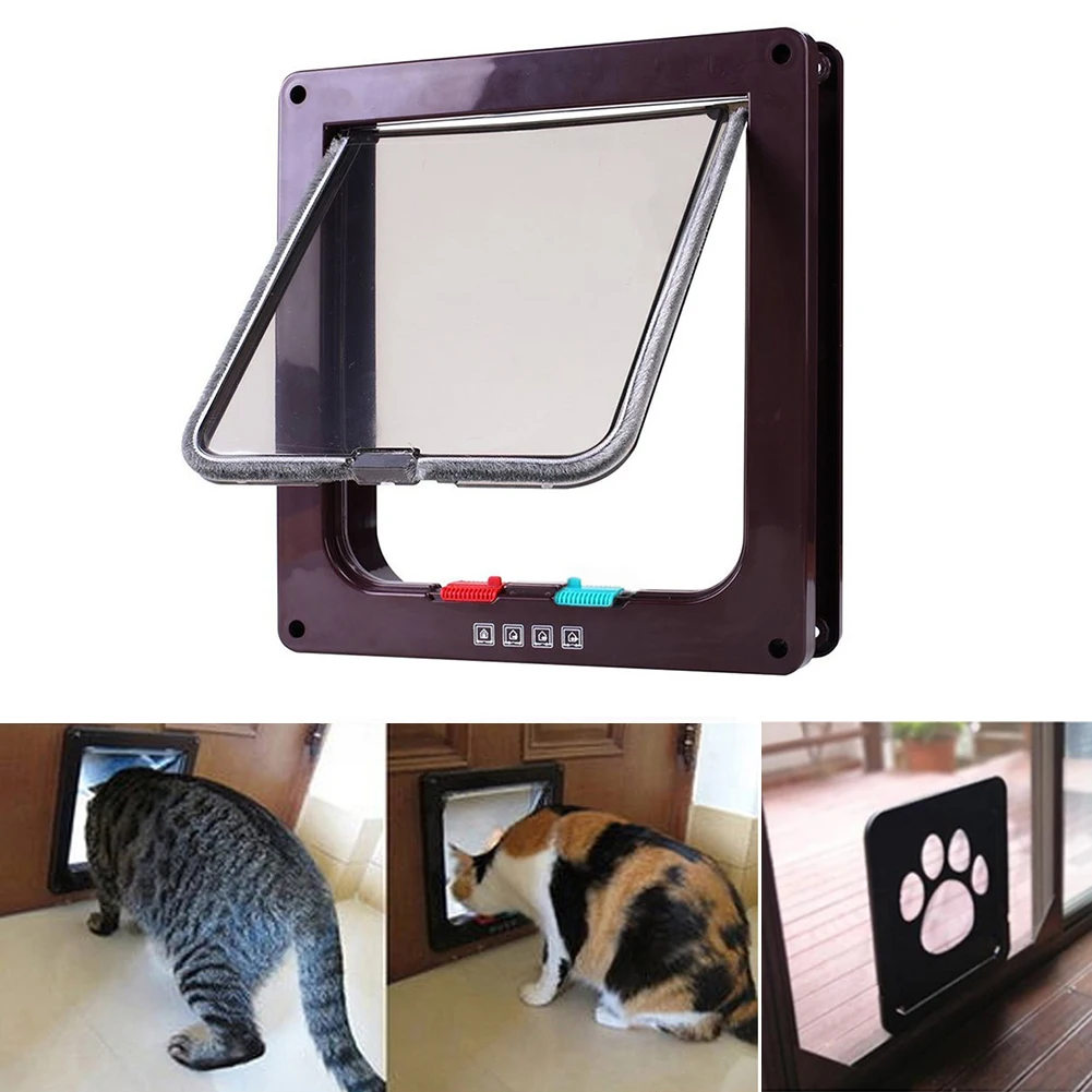 

Pet Flap Door Plastic Cats Dogs Door Gate Small Animals Puppy Tunnel Kitten Free Security Access Flap Door House Enter