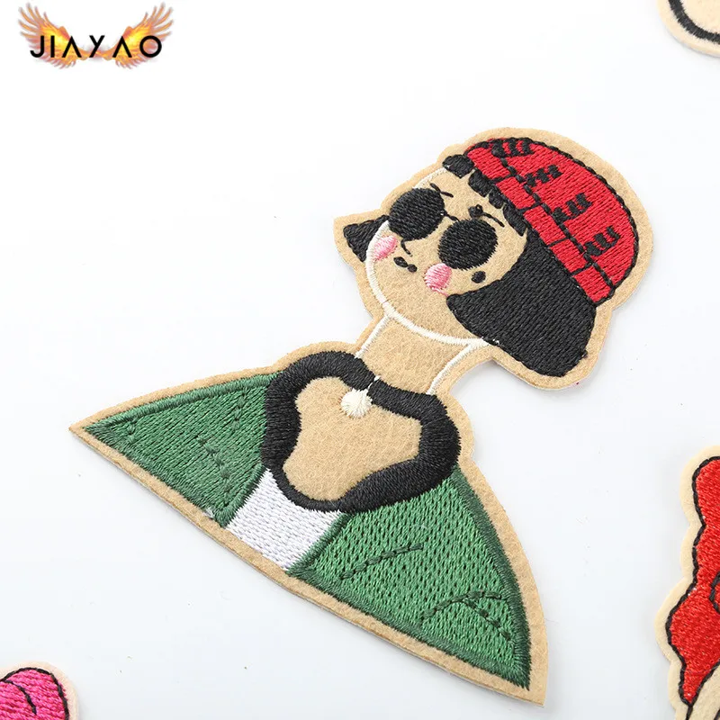 Милые Мультяшные персонажи модные наклейки с вышивкой значки аксессуары для