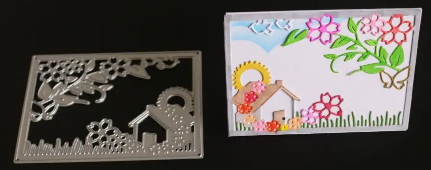 10x7.3cm Цветы Дырокол штампы для резки металла трафареты для скрапбукинга DIY открытки в Альбом украшение тиснение папка ремесло инструменты для резки - Цвет: 10x7.3cm