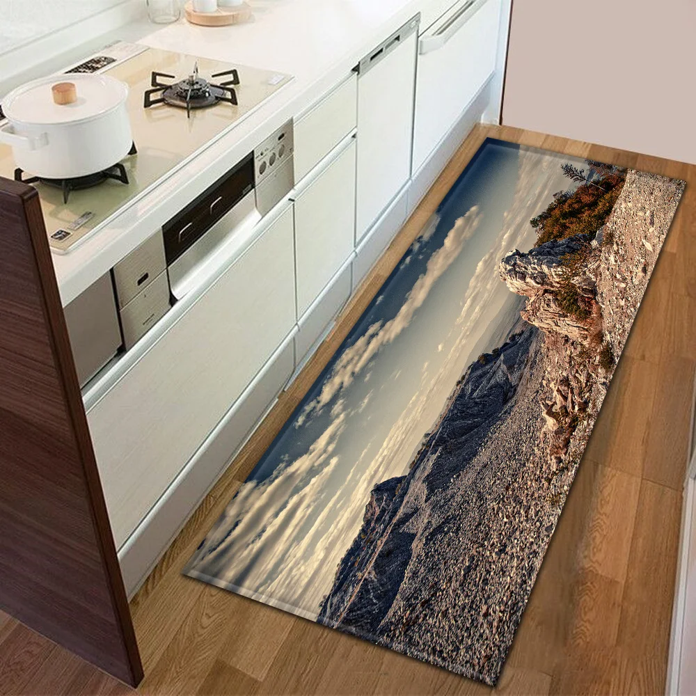 

Custom Nordic Kitchen Mat Entrance Doormat Bedroom Long Rug Home Hallway Bathroom Anti-Slip Floor Decoration Living Room Carpet